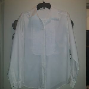 🌺WHITE PLEATED FRONT Shirt